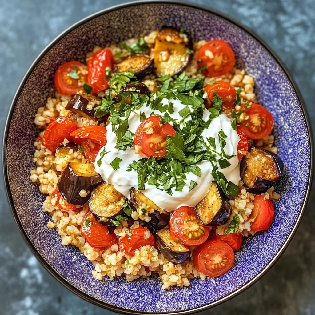 Bulgur mit tomaten auberginen und joghurt