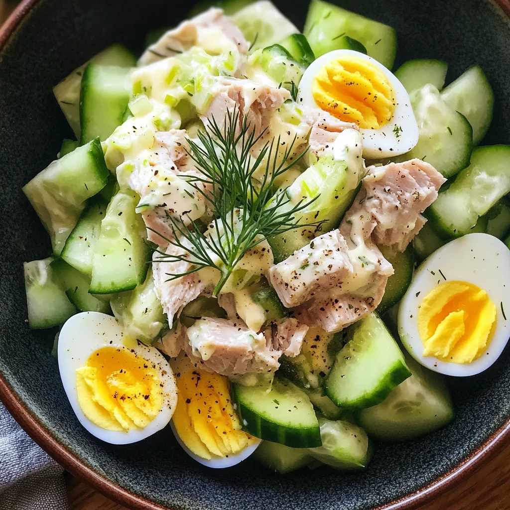 Eier-Gurken-Thunfischsalat:
