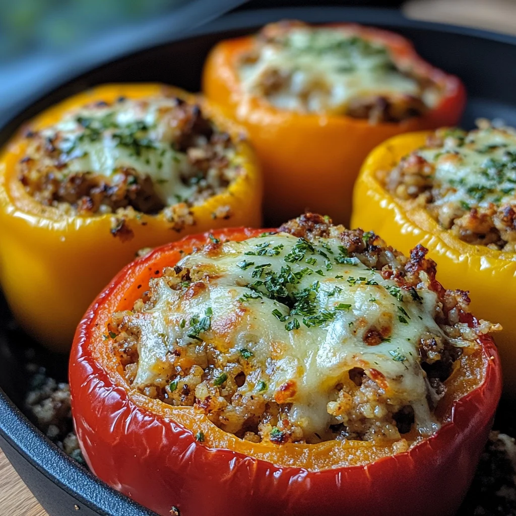 Einfache Keto gefüllte Paprika für jeden Tag