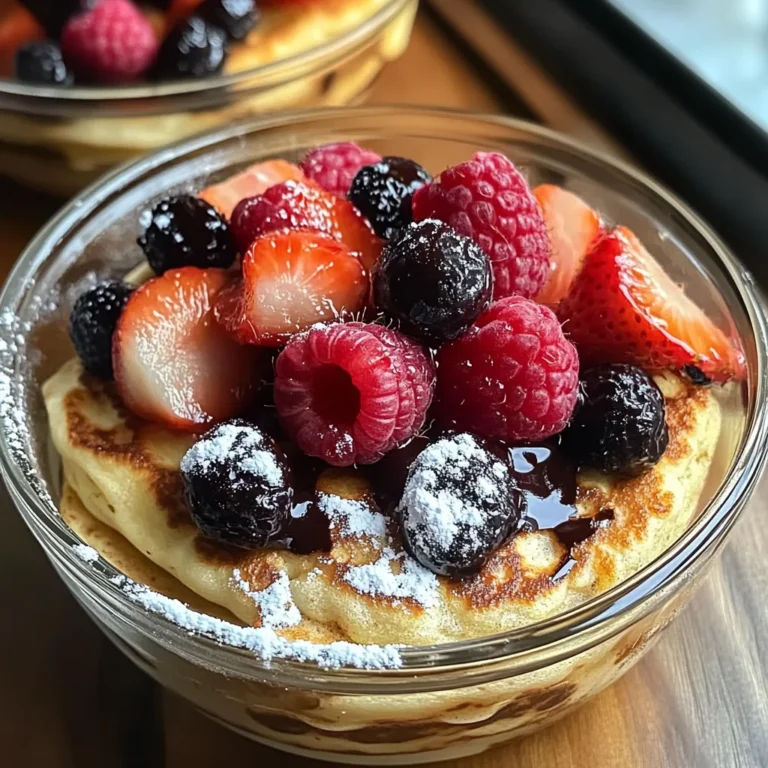 Gebackene Protein-Pfannkuchen-Schüsseln für Frühstücksliebhaber