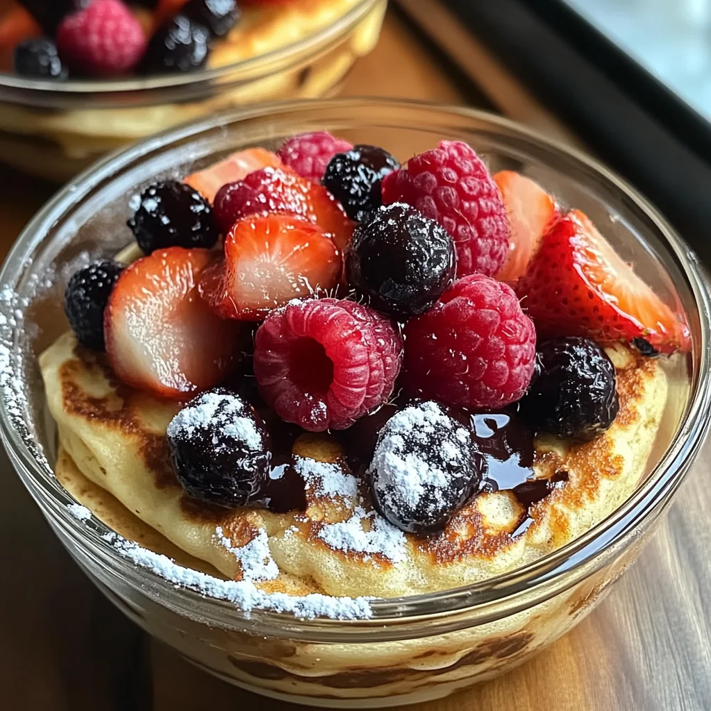 Gebackene Protein-Pfannkuchen-Schüsseln für Frühstücksliebhaber