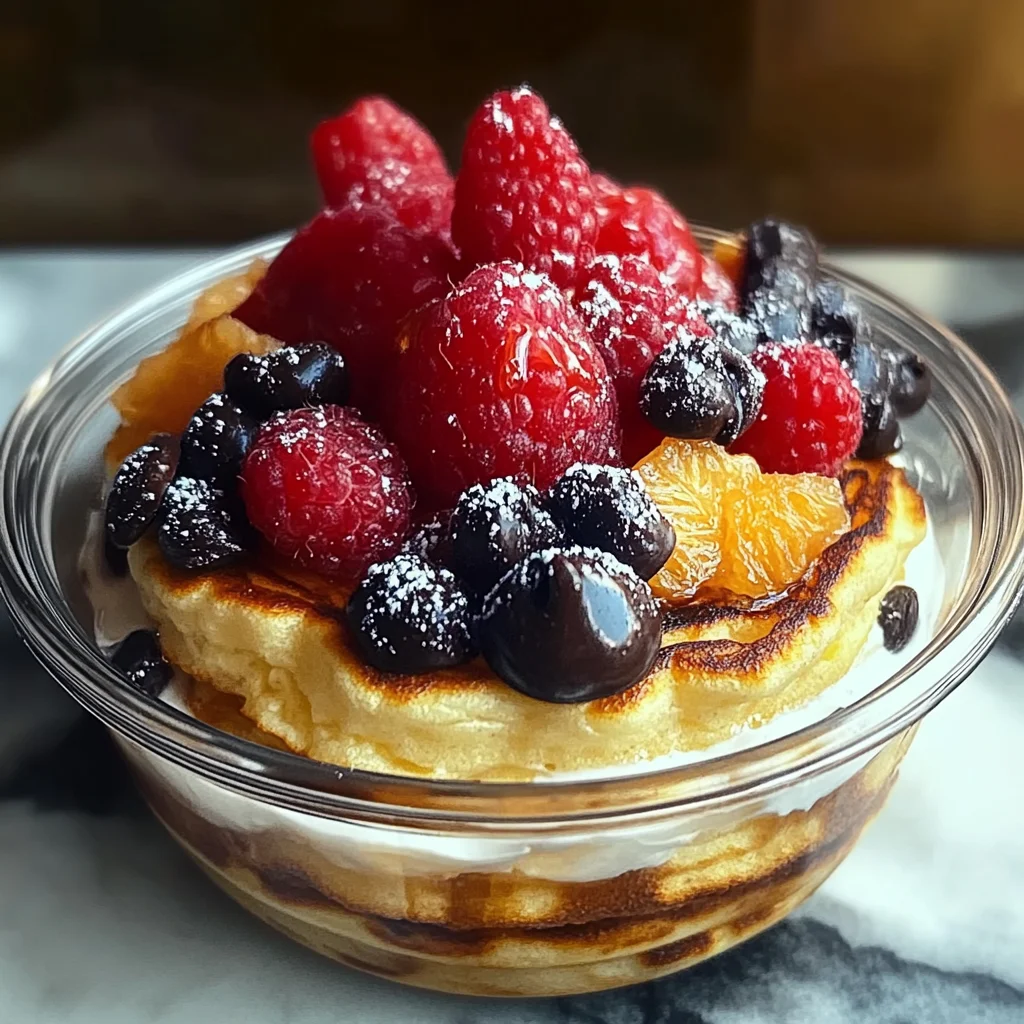 Gebackene Protein-Pfannkuchen-Schüsseln für Frühstücksliebhaber