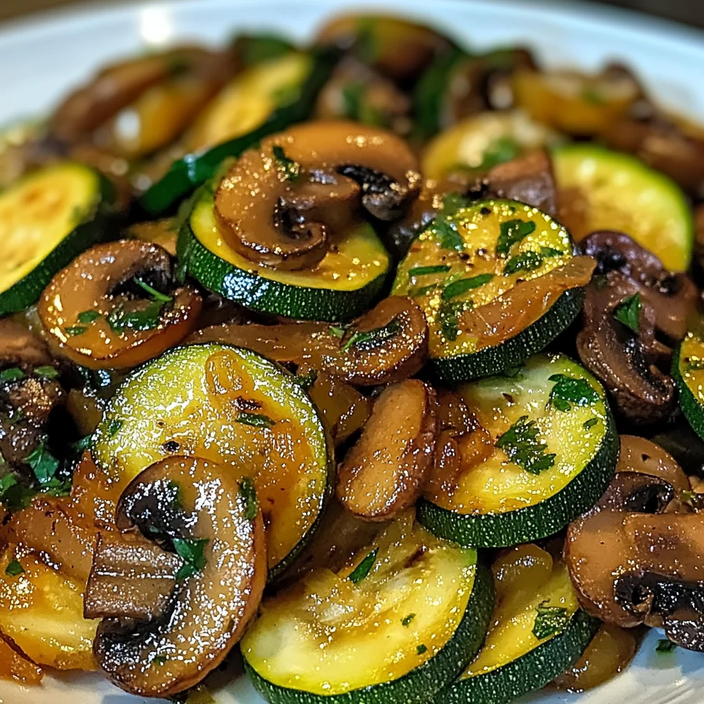 Gebratene Zucchini, Pilze und Zwiebeln für schnelle Küche