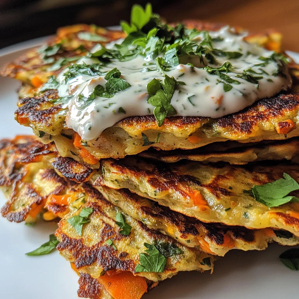 Gemusepfannkuchen mit krauterdip