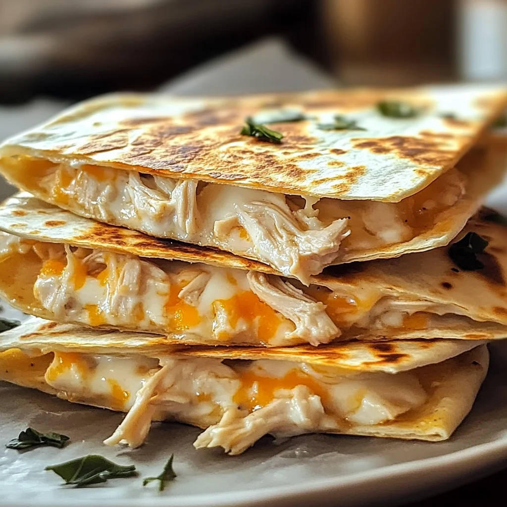 Hochproteinhaltige Hühnchen-Ranch-Quesadilla einfach zubereiten