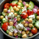Hüttenkäse Kichererbsen Salat – Gesund und schnell genießen