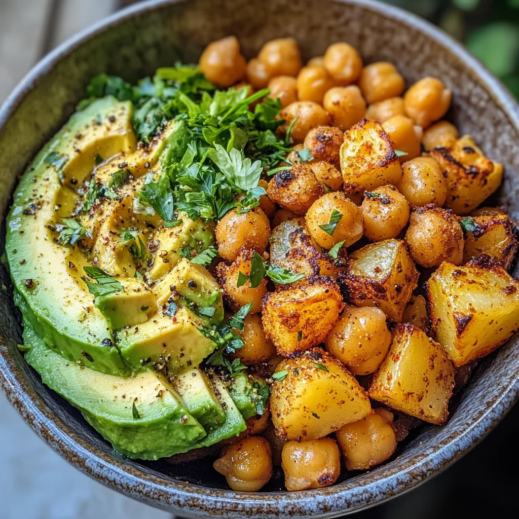 Kartoffel-Kichererbsen-Bowl