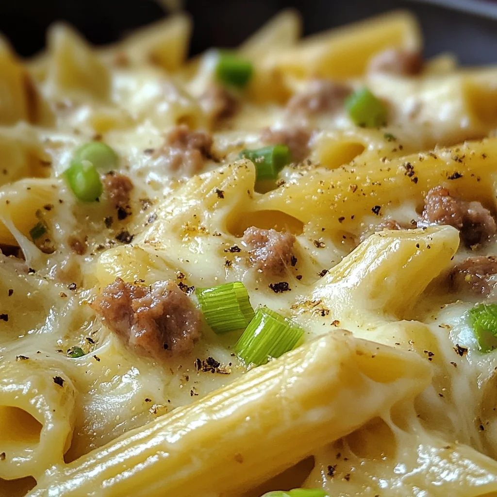 Käse-Lauch Pasta mit Hackfleisch