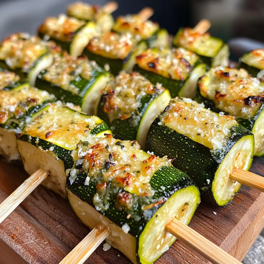 Knoblauchbutter-Zucchini-Spieße