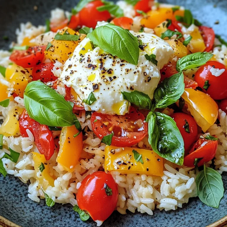 Mediterrane Reispfanne mit Burrata