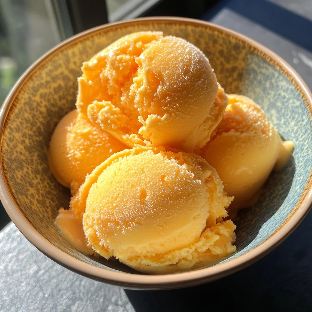 Orangeneis ohne Eismaschine