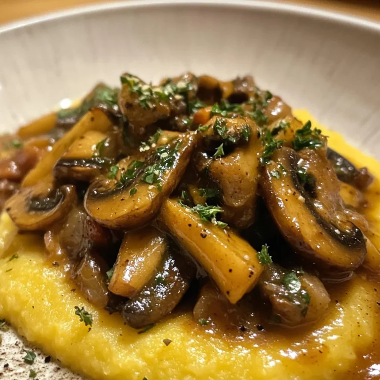 Pilzragout auf Parmesan-Polenta