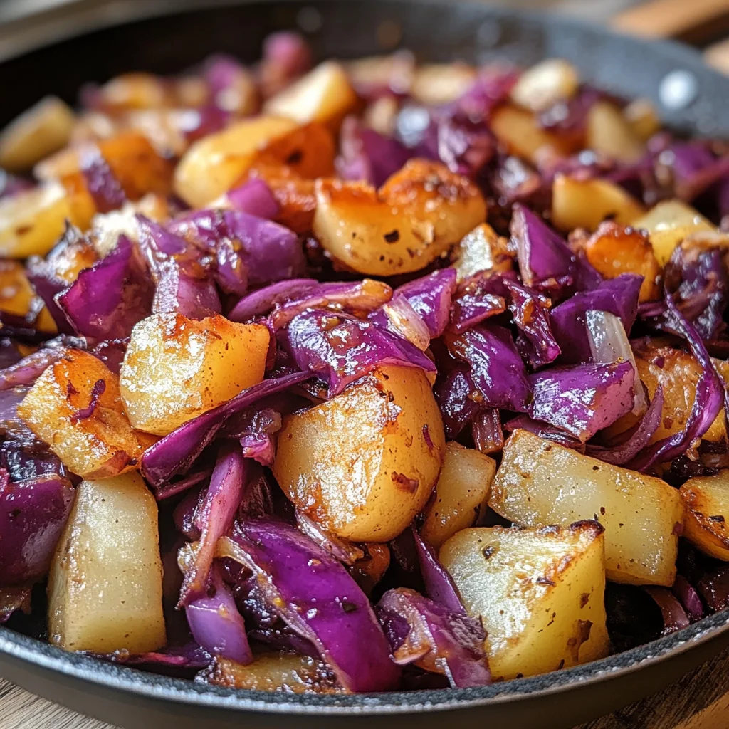 Rotkohl Pfanne mit Kartoffeln